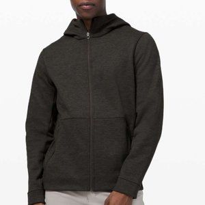 Lululemon Welterweight Zip Hoodie Heathered Dark Olive / Black Large